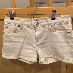 Hudson White Denim Shorts